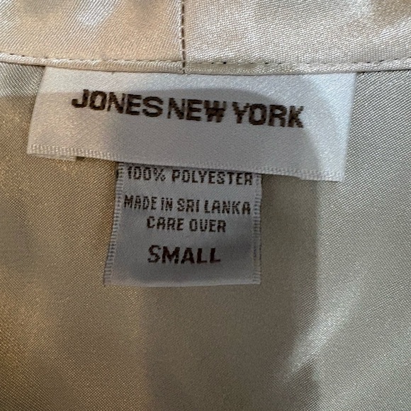 Jones New York Vintage Navy Blue & Cream Satin Robe (Size S) - Picture 10 of 10